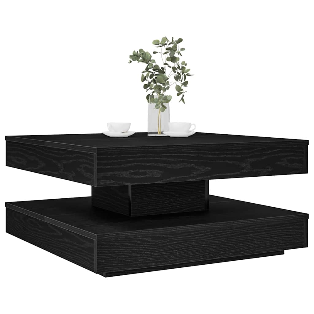 Coffee Table 360-Degree Rotatable Black 70x70x34.5 cm