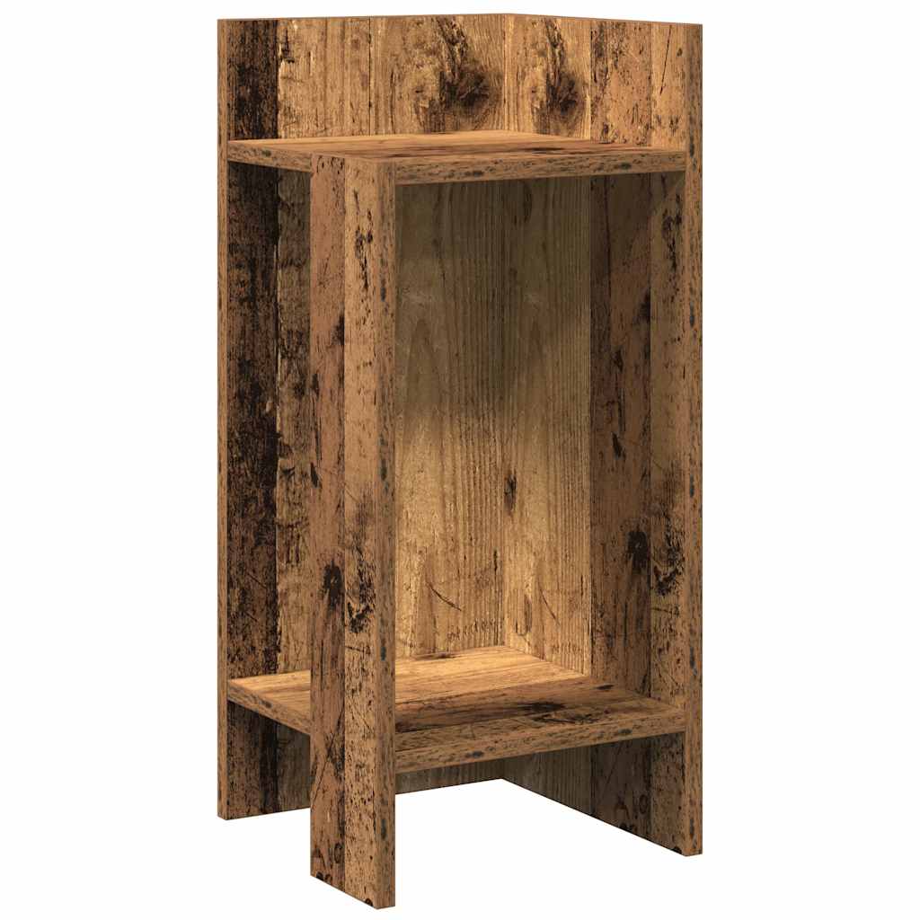 Side Table with Shelf Old Wood 25.5x27x60 cm