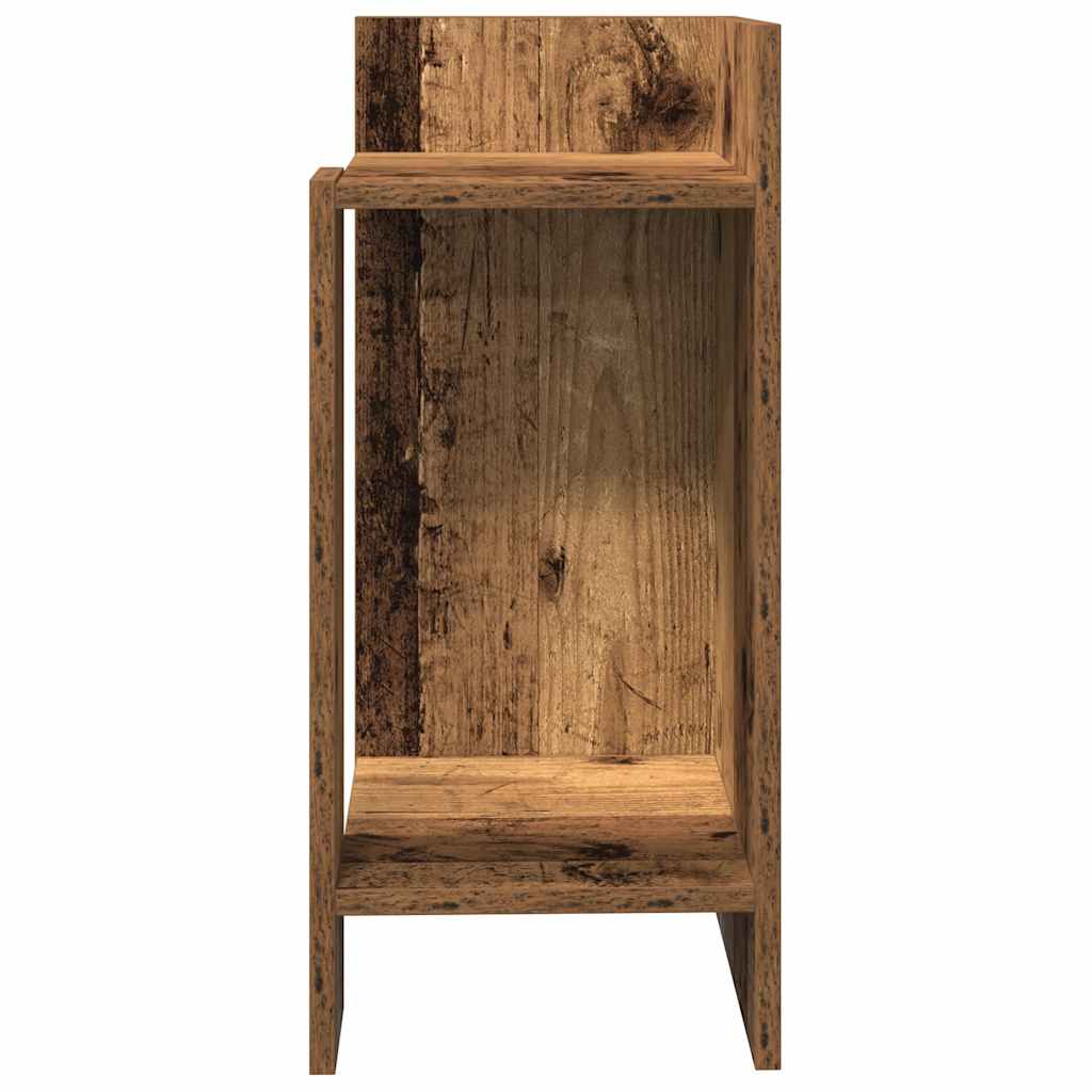 Side Table with Shelf Old Wood 25.5x27x60 cm