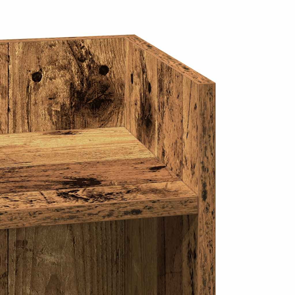 Side Table with Shelf Old Wood 25.5x27x60 cm