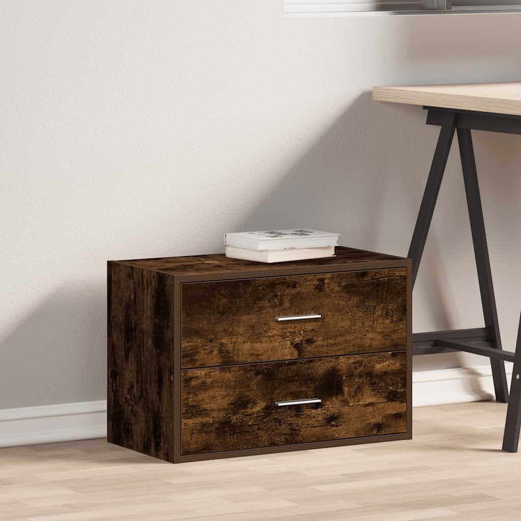 Cabinet with 2 Drawers Smoked Oak 60x31x40 cm Engineered Wood