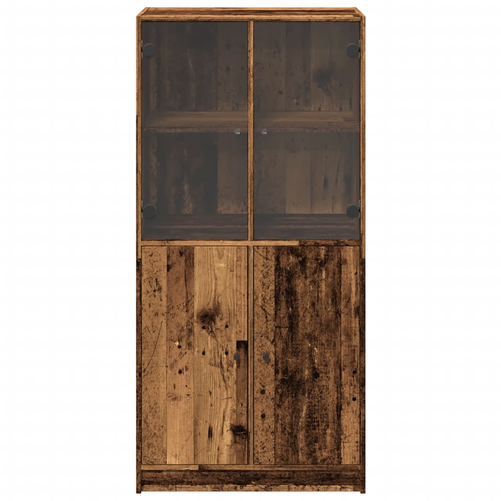 Highboard with Doors Old Wood 68x37x142 cm Engineered Wood