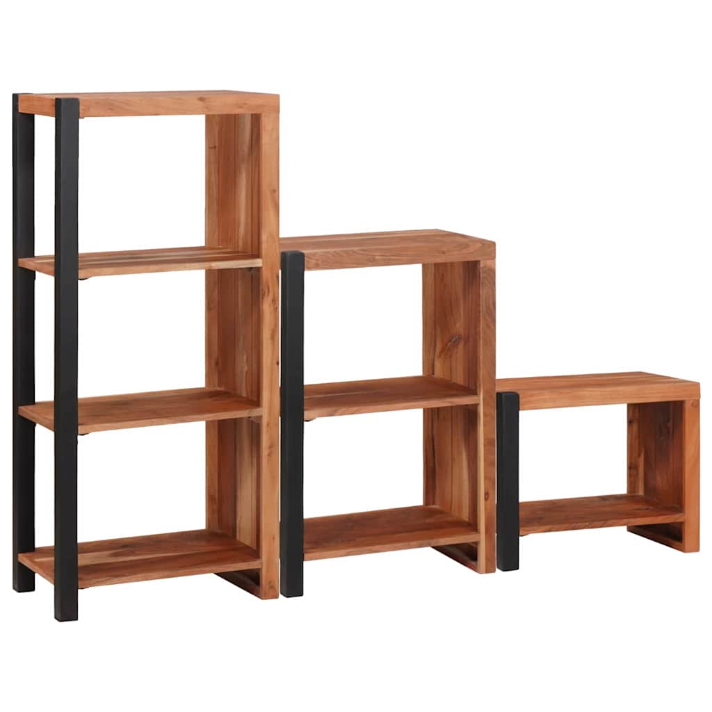 Bookshelf 3 pcs Brown 50 x 30 x 110 cm Solid Acacia wood