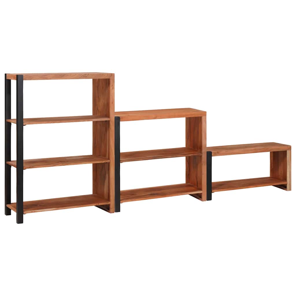 Bookshelf 3 pcs Brown 80 x 30 x 110 cm Solid Acacia wood