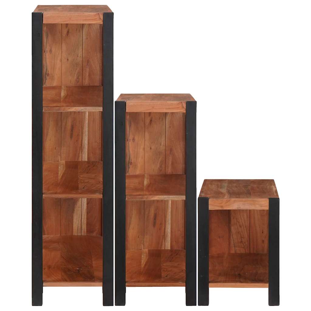 Bookshelf 3 pcs Brown 80 x 30 x 110 cm Solid Acacia wood