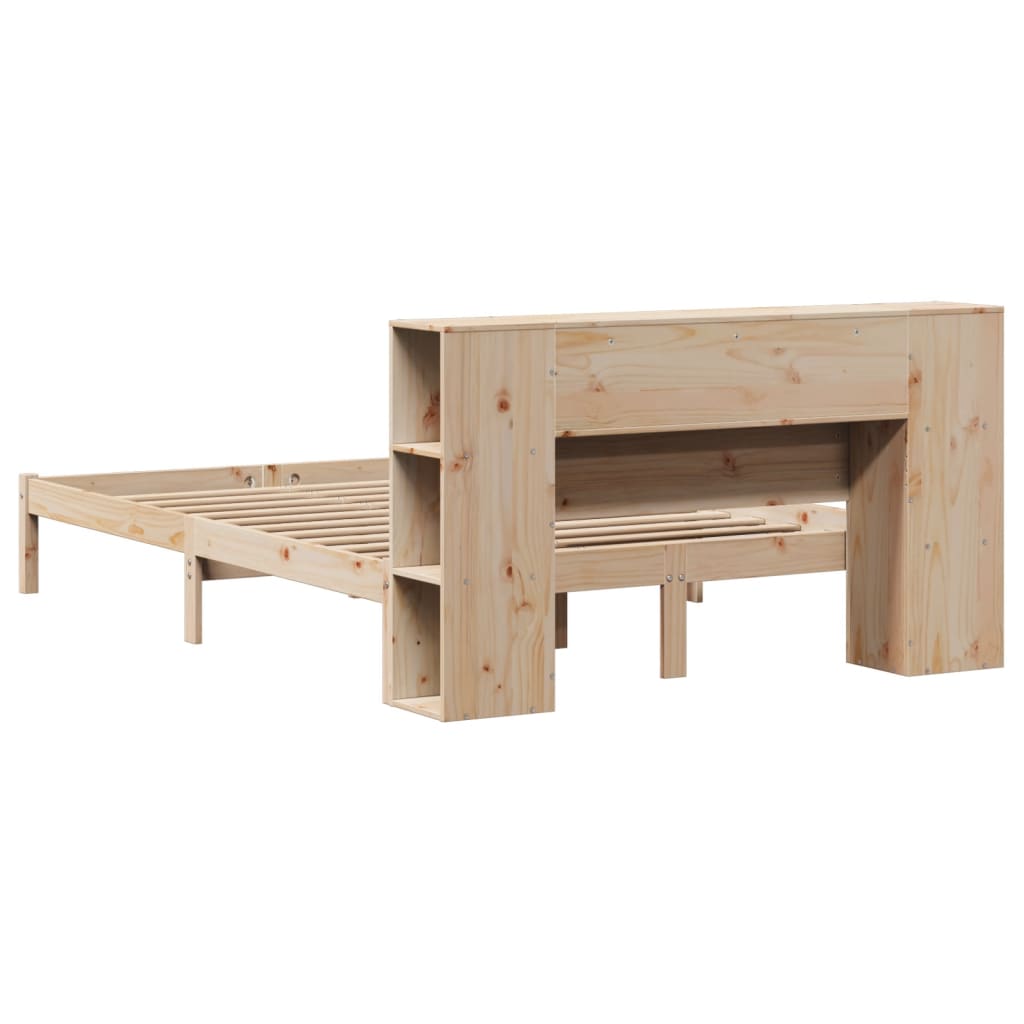 Bookcase Bed without Mattress 120x190 cm Small Double Solid Wood Pine