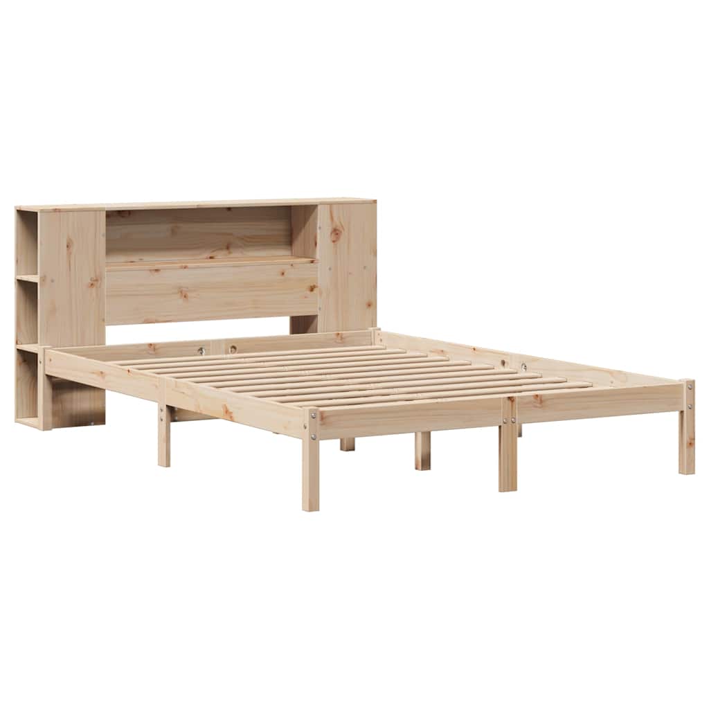 Bookcase Bed without Mattress 120x200 cm Solid Wood Pine