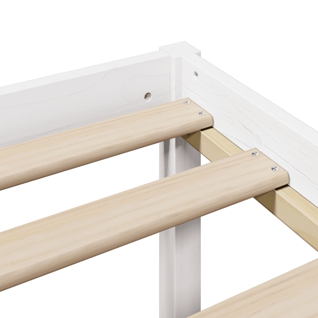 Bookcase Bed without Mattress White 120x190 cm Small Double Solid Wood Pine