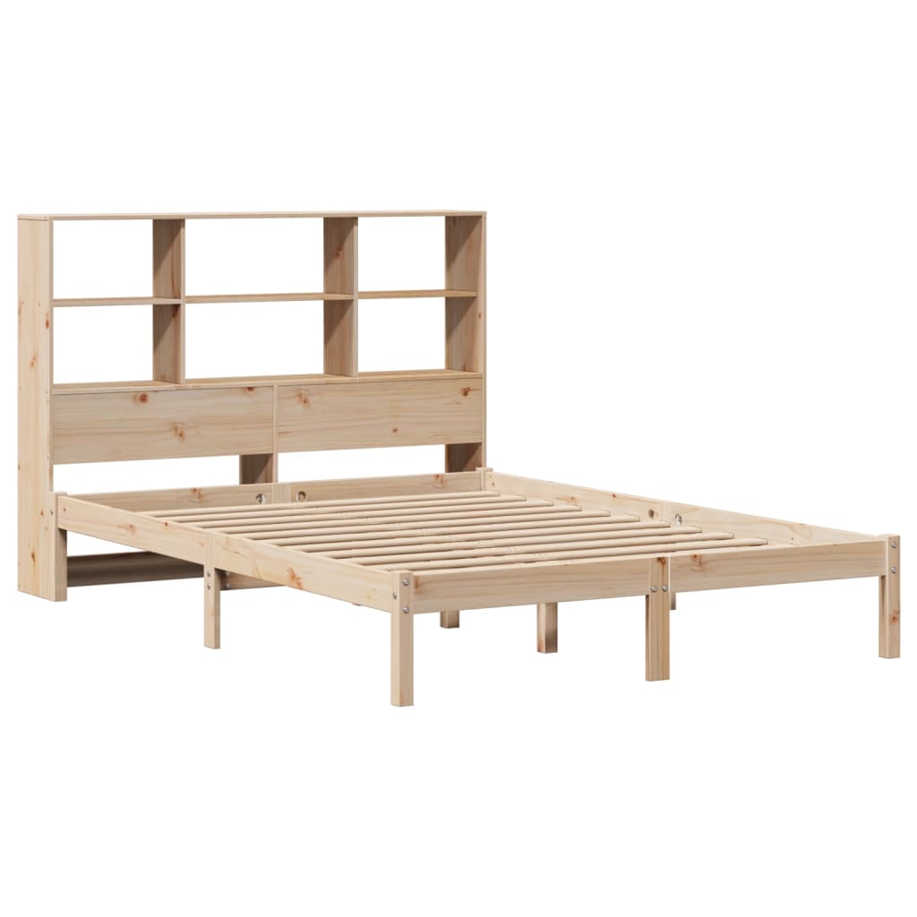 Bookcase Bed without Mattress 140x200 cm Solid Wood Pine