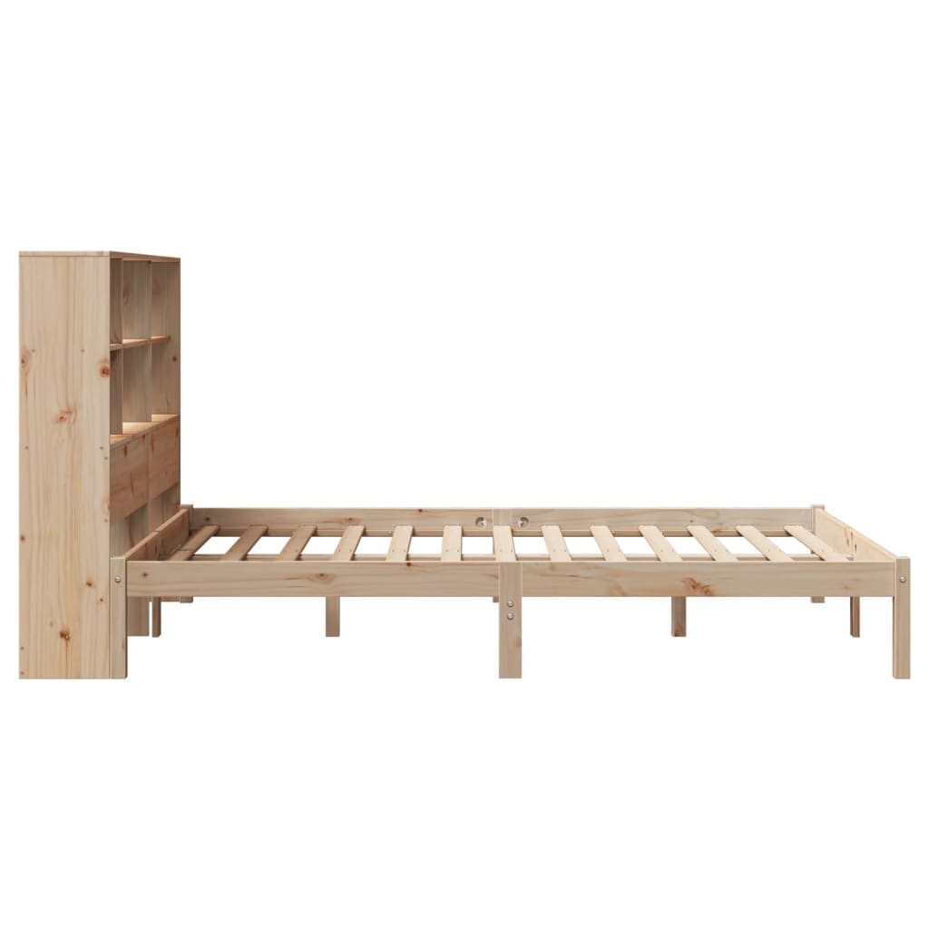 Bookcase Bed without Mattress 140x200 cm Solid Wood Pine