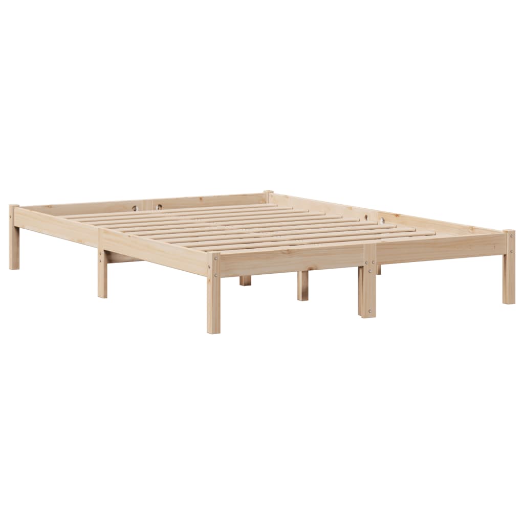 Bookcase Bed without Mattress 150x200 cm King Solid Wood Pine