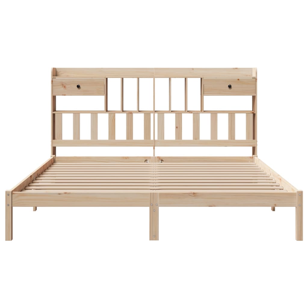 Bookcase Bed without Mattress 180x200 cm Super King Solid Wood Pine