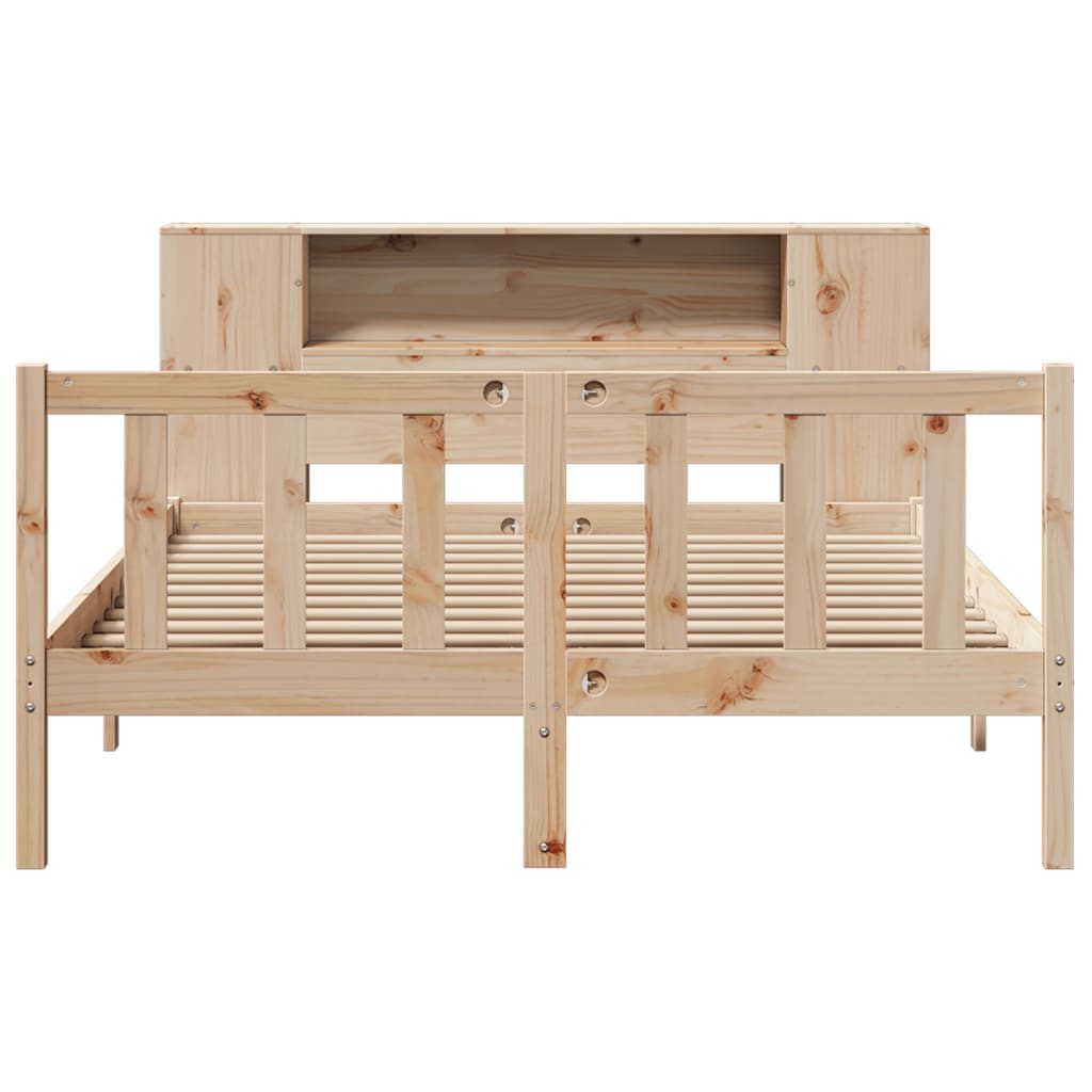 Bookcase Bed without Mattress 140x200 cm Solid Wood Pine