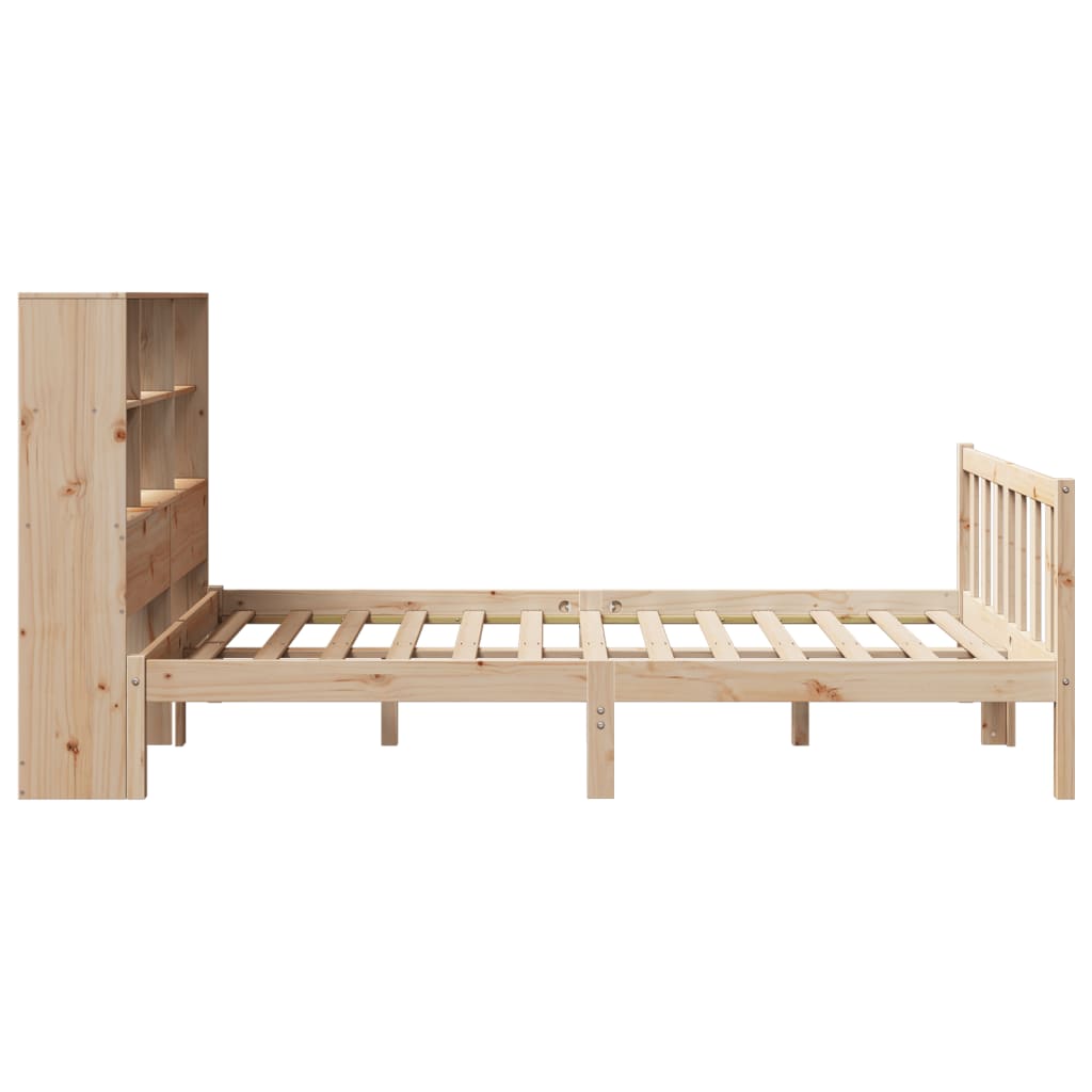 Bookcase Bed without Mattress 140x190 cm Solid Wood Pine