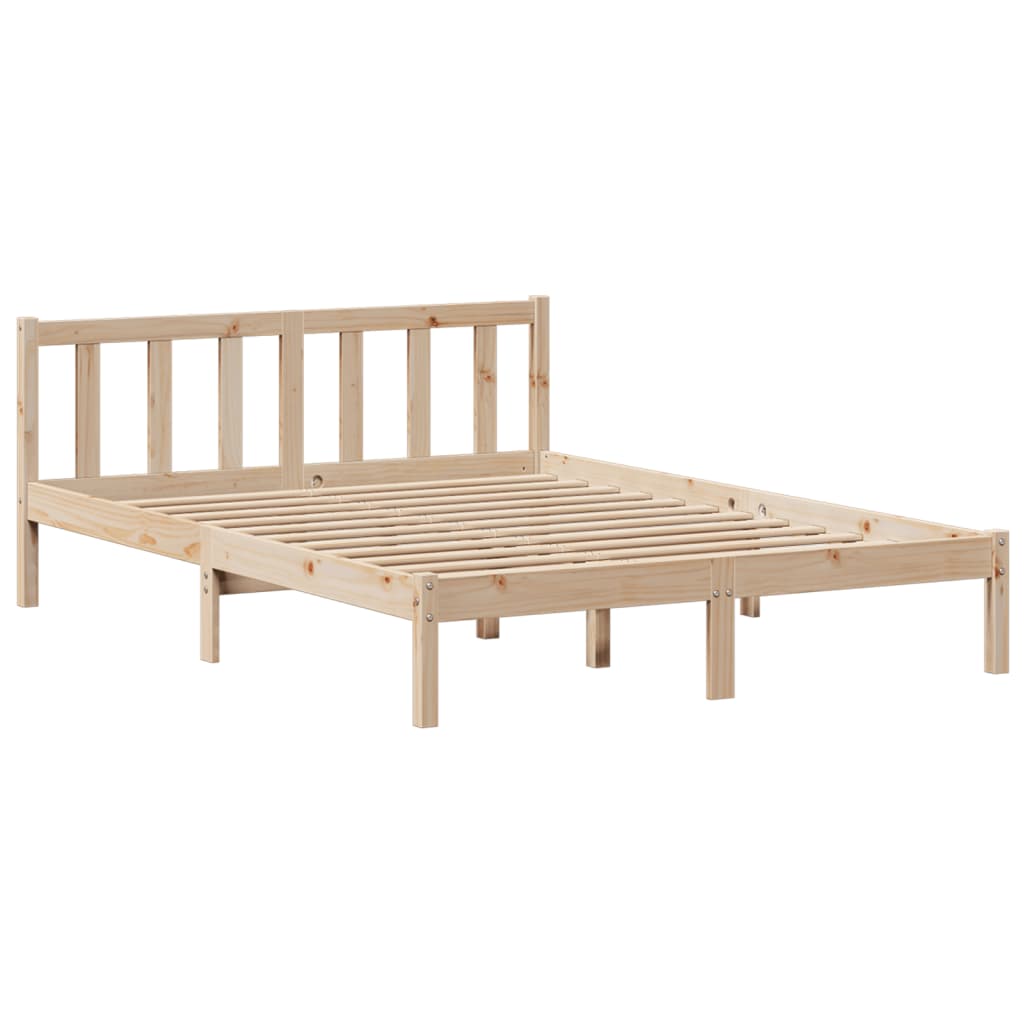 Bookcase Bed without Mattress 140x200 cm Solid Wood Pine