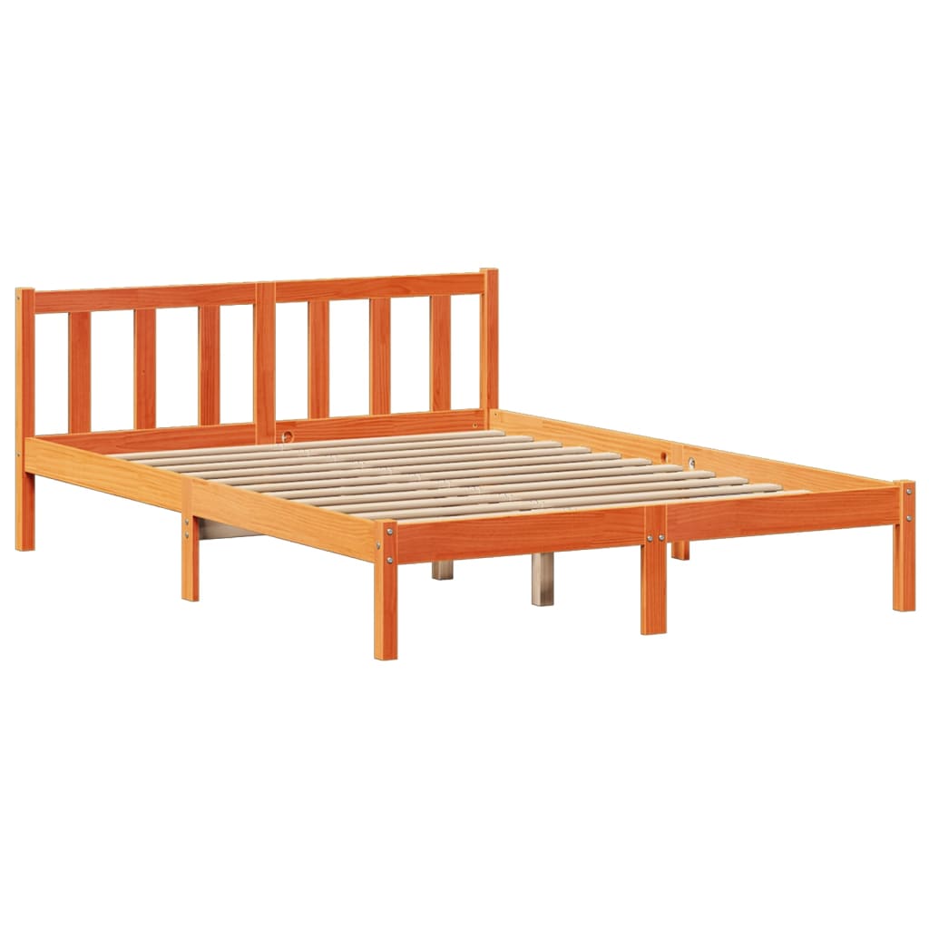 Bookcase Bed without Mattress Wax Brown 120x190 cm Small Double Solid Wood Pine
