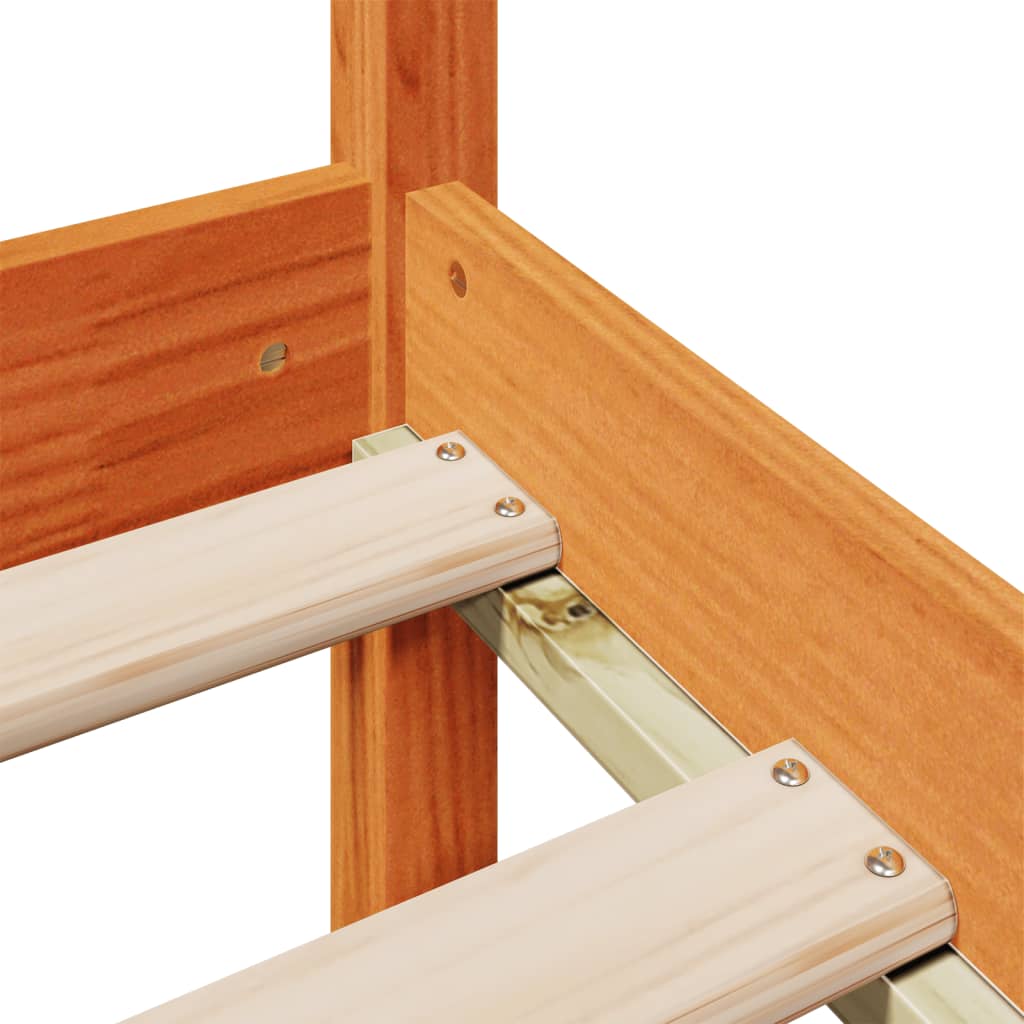 Bookcase Bed without Mattress Wax Brown 140x200 cm Solid Wood Pine