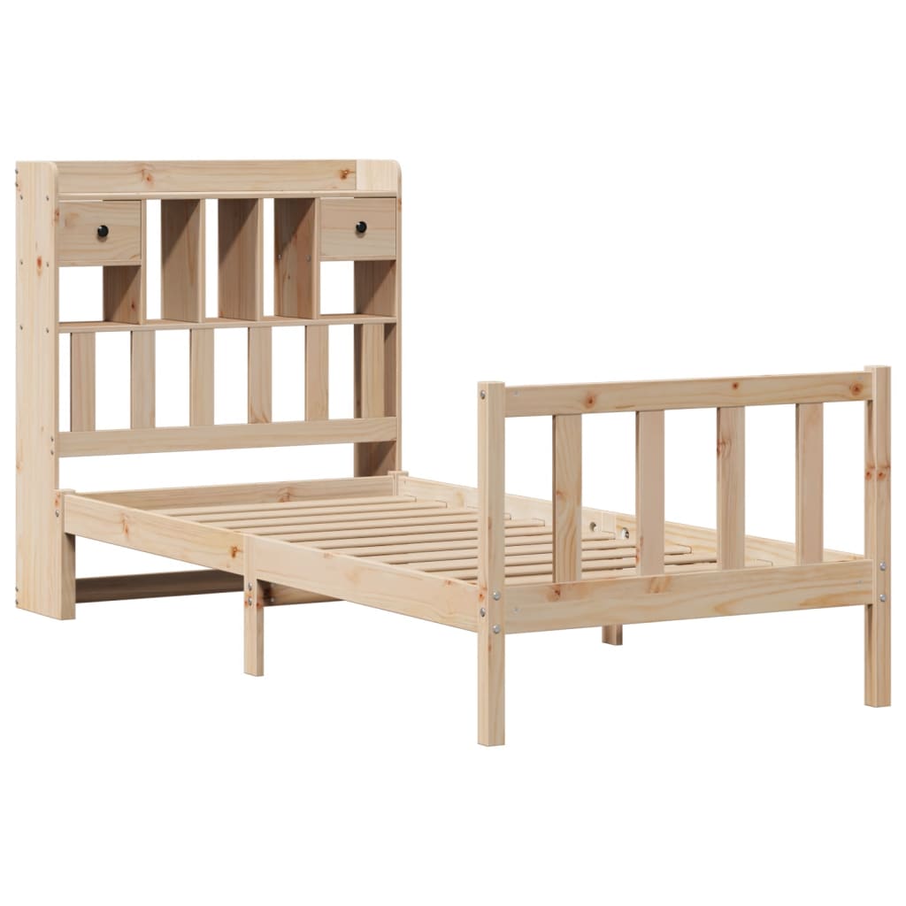 Bookcase Bed without Mattress 75x190 cm Small Single Solid Wood Pine