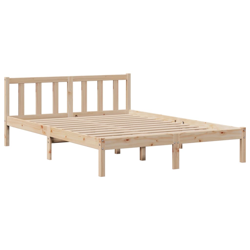 Bookcase Bed without Mattress 150x200 cm King Solid Wood Pine