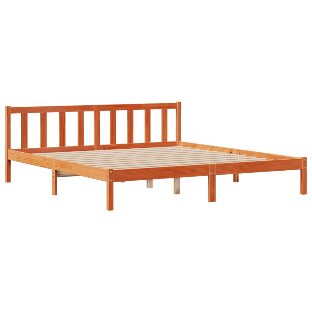 Bookcase Bed without Mattress Wax Brown 200x200 cm Solid Wood Pine