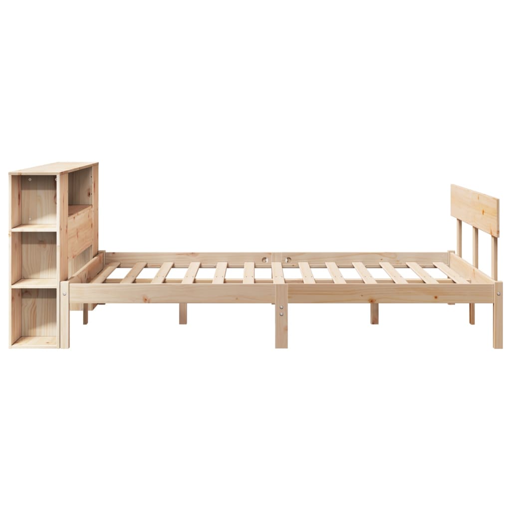 Bookcase Bed without Mattress 120x190 cm Small Double Solid Wood Pine