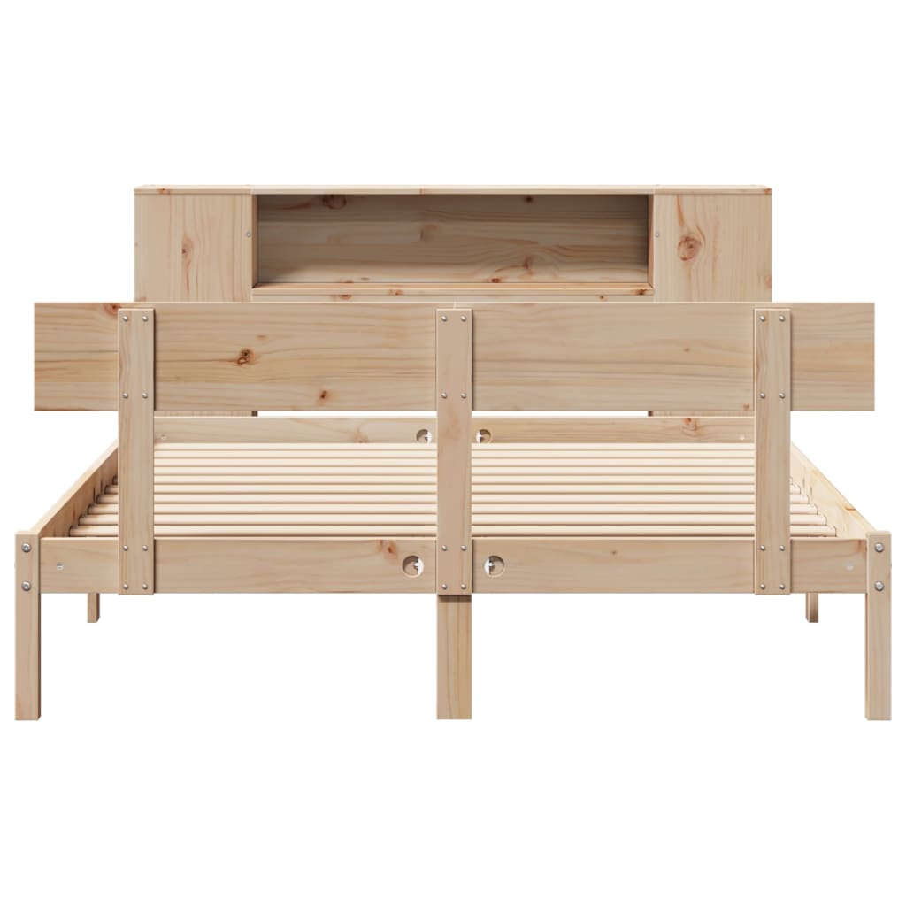 Bookcase Bed without Mattress 120x200 cm Solid Wood Pine