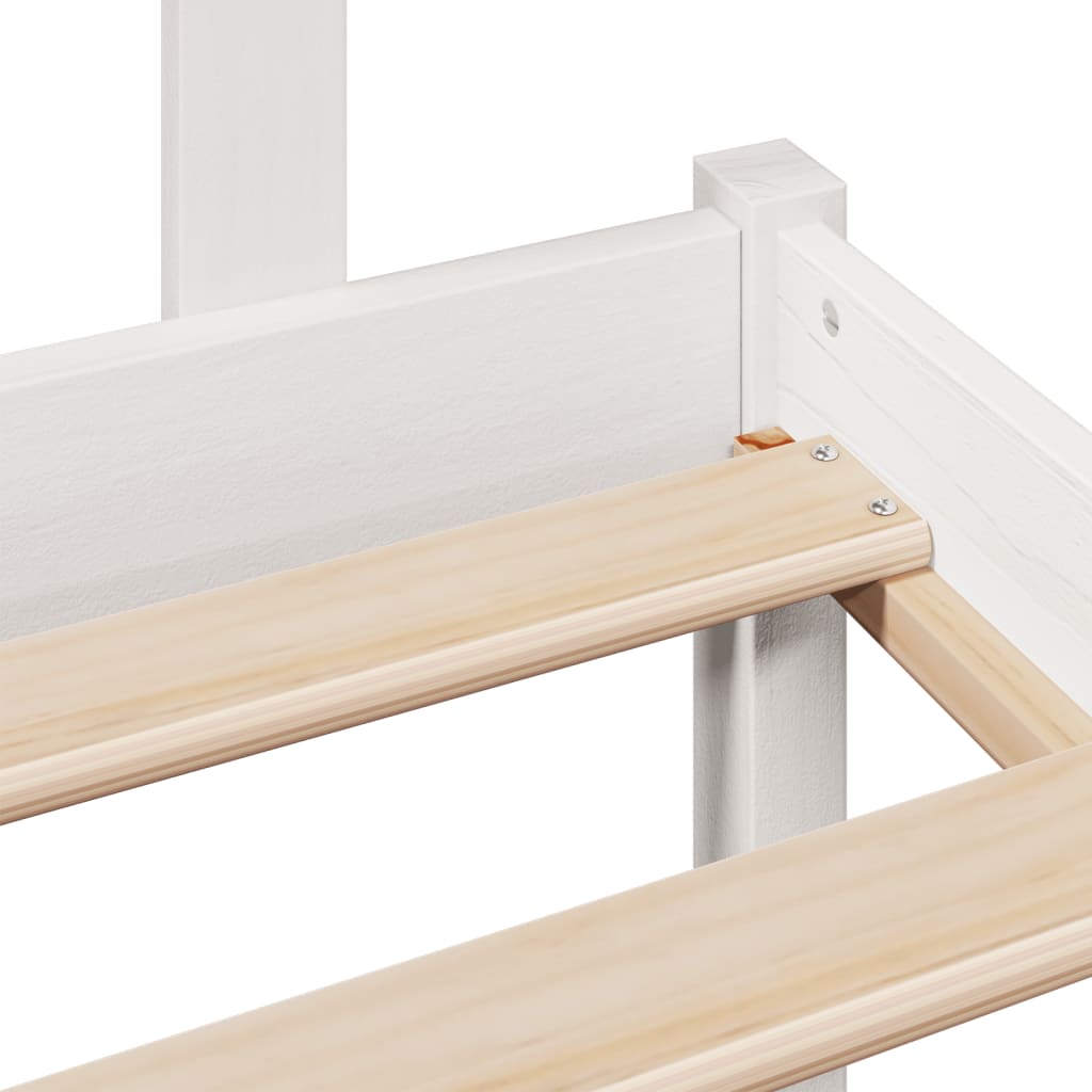 Bookcase Bed without Mattress White 90x200 cm Solid Wood Pine