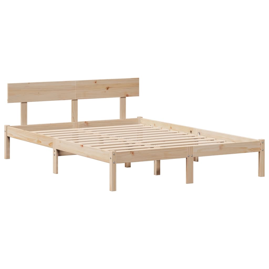 Bookcase Bed without Mattress 140x190 cm Solid Wood Pine