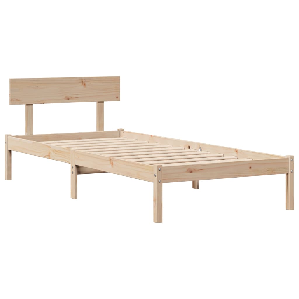 Bookcase Bed without Mattress 90x200 cm Solid Wood Pine