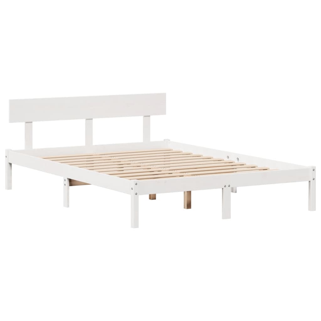 Bookcase Bed without Mattress White 120x200 cm Solid Wood Pine
