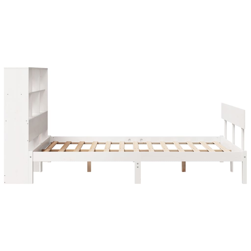 Bookcase Bed without Mattress White 120x200 cm Solid Wood Pine