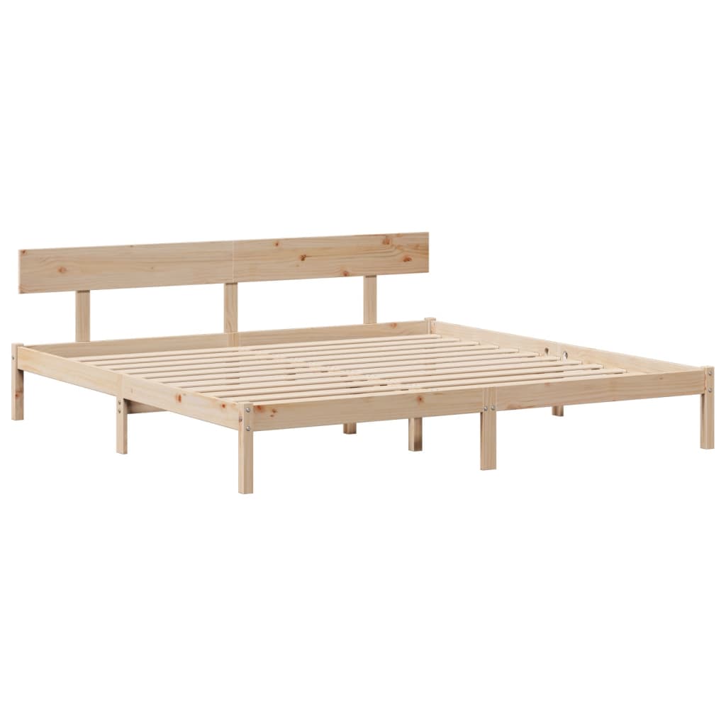 Bookcase Bed without Mattress 180x200 cm Super King Solid Wood Pine