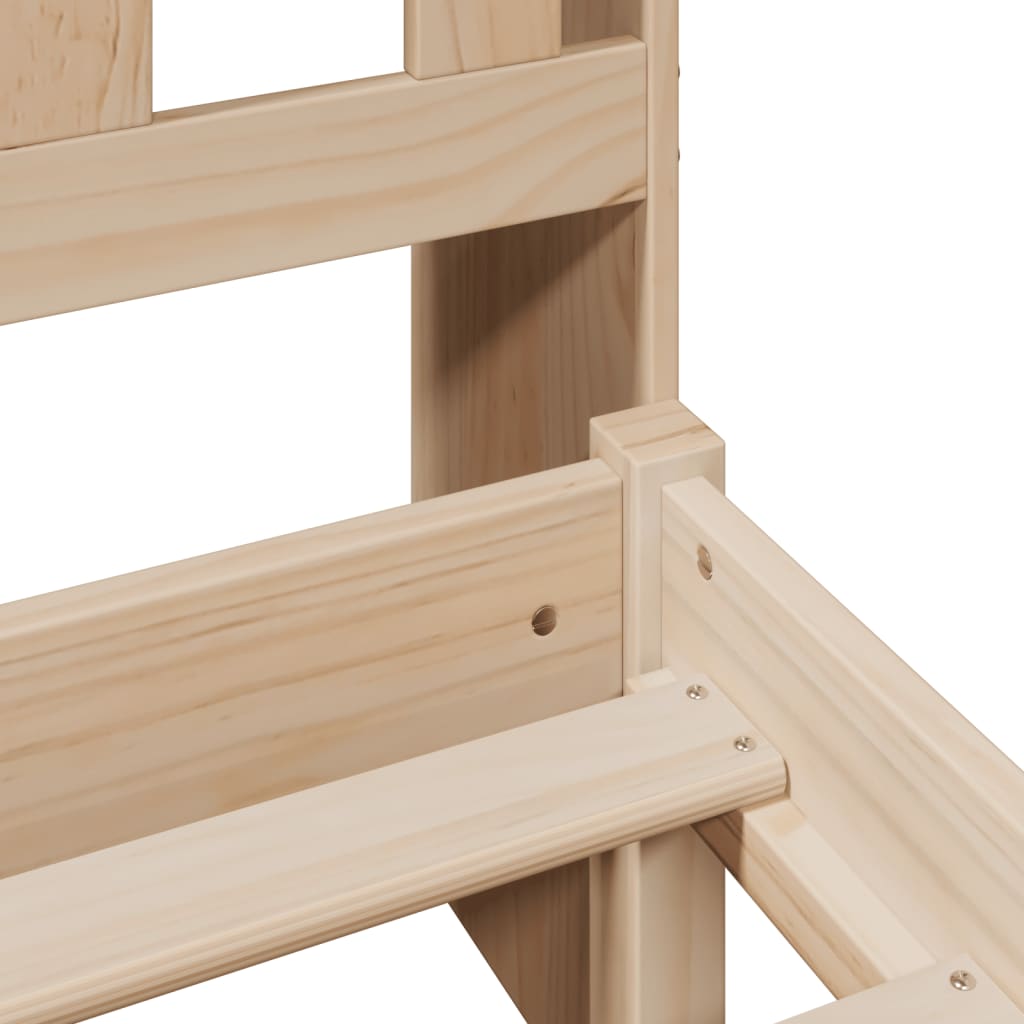 Bookcase Bed without Mattress 140x200 cm Solid Wood Pine