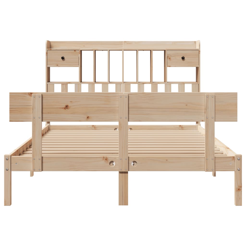 Bookcase Bed without Mattress 160x200 cm Solid Wood Pine