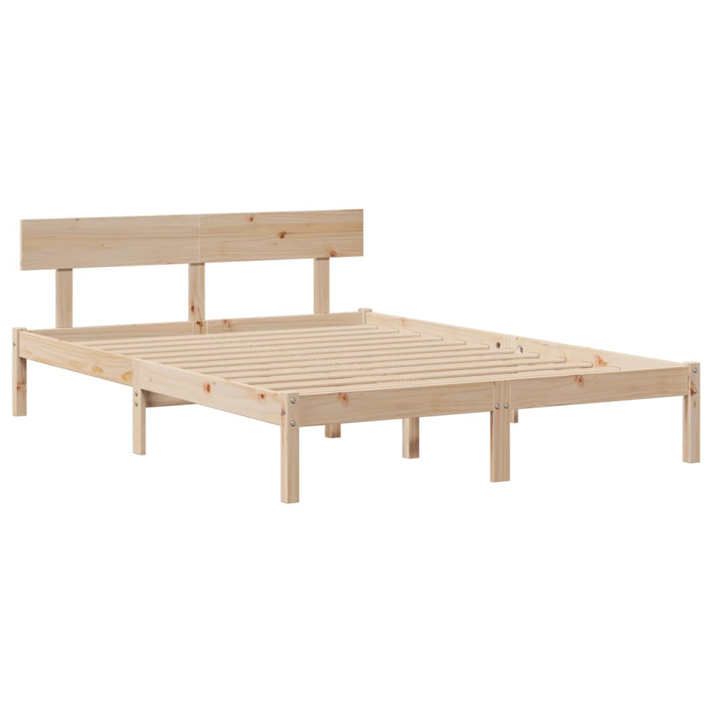 Bookcase Bed without Mattress 160x200 cm Solid Wood Pine