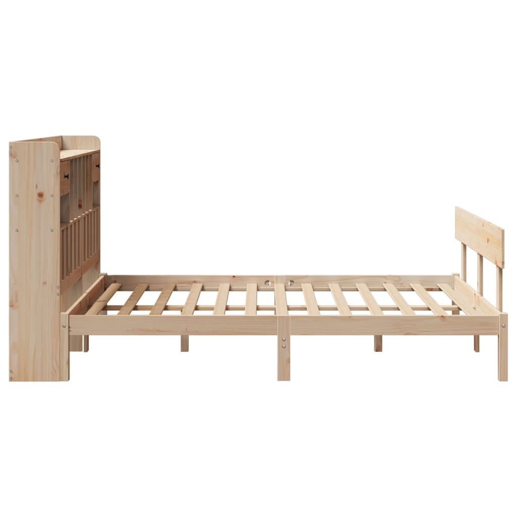 Bookcase Bed without Mattress 160x200 cm Solid Wood Pine
