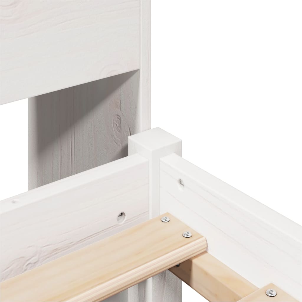 Bookcase Bed without Mattress White 90x190 cm Single Solid Wood Pine