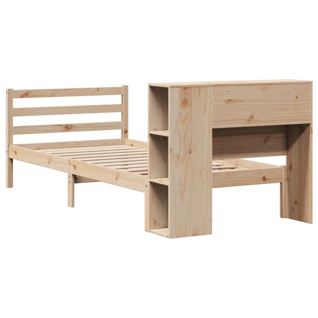 Bookcase Bed without Mattress 100x200 cm Solid Wood Pine