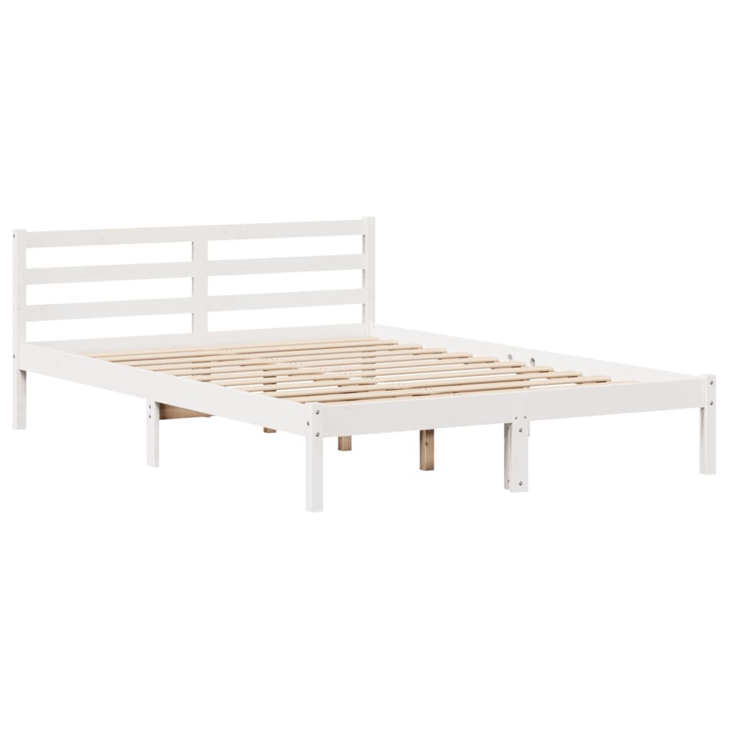 Bookcase Bed without Mattress White 120x190 cm Small Double Solid Wood Pine