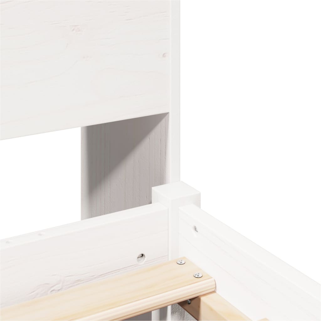 Bookcase Bed without Mattress White 120x190 cm Small Double Solid Wood Pine