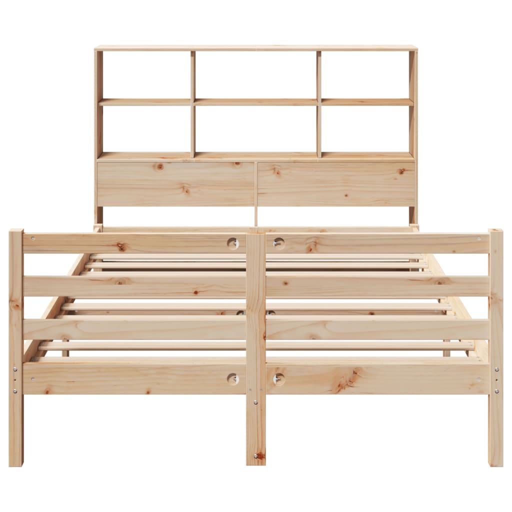 Bookcase Bed without Mattress 140x200 cm Solid Wood Pine