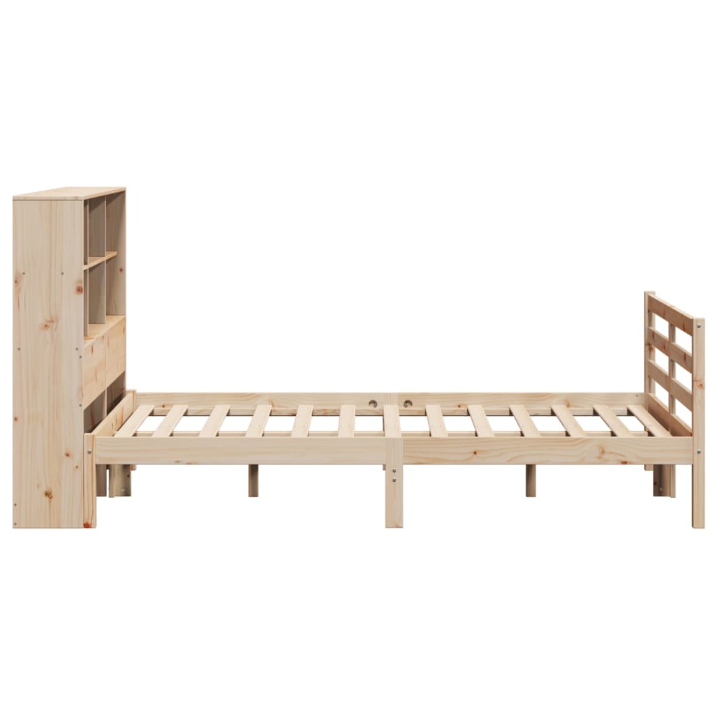 Bookcase Bed without Mattress 140x200 cm Solid Wood Pine