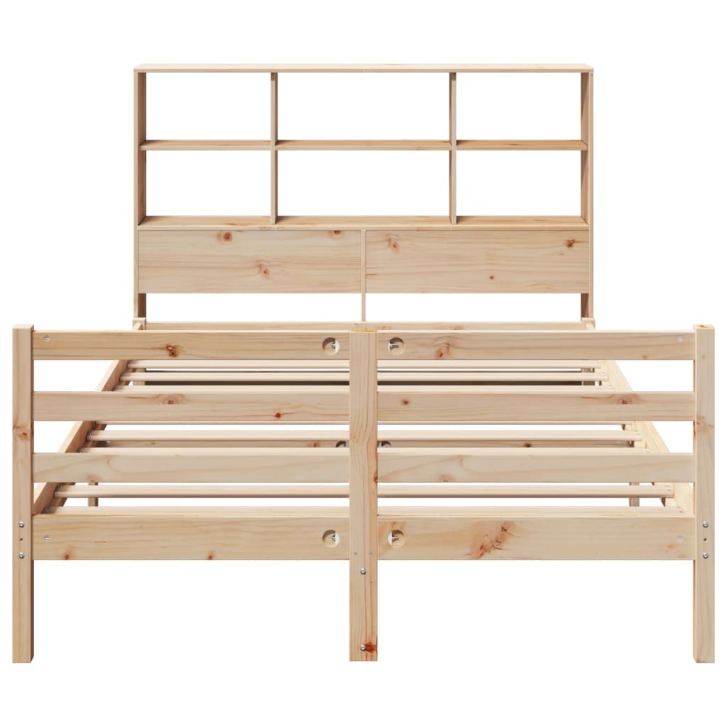 Bookcase Bed without Mattress 160x200 cm Solid Wood Pine