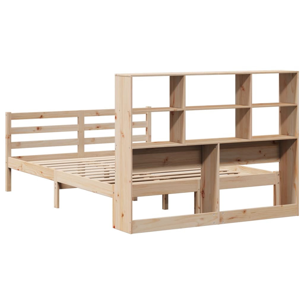 Bookcase Bed without Mattress 160x200 cm Solid Wood Pine