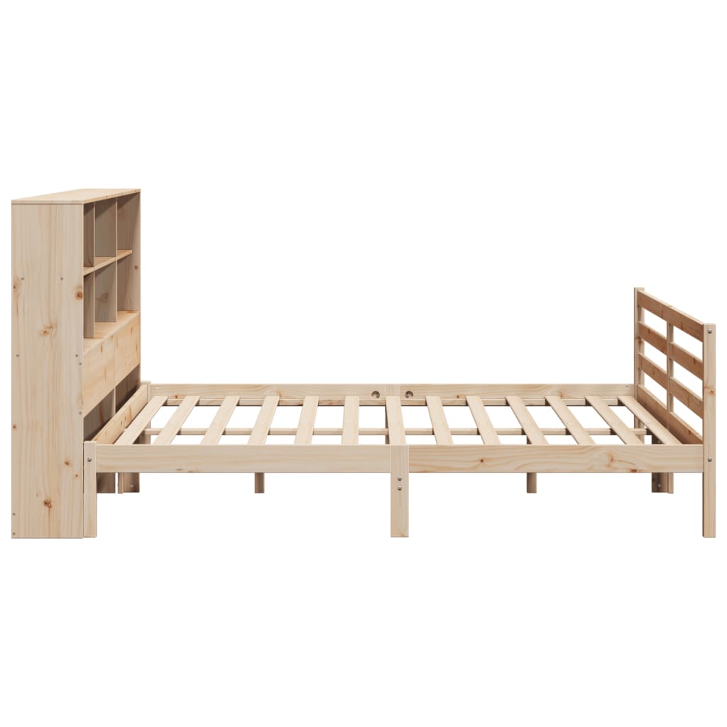 Bookcase Bed without Mattress 180x200 cm Super King Solid Wood Pine