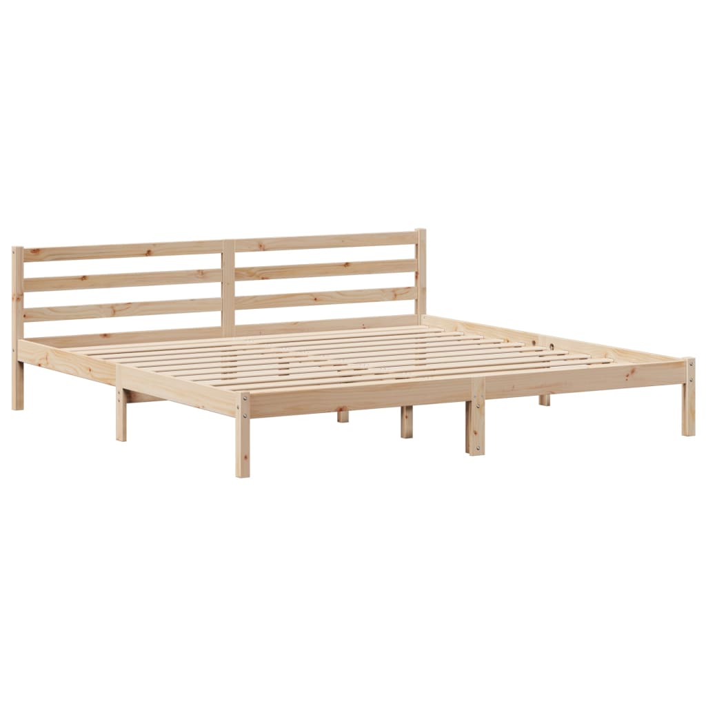 Bookcase Bed without Mattress 180x200 cm Super King Solid Wood Pine