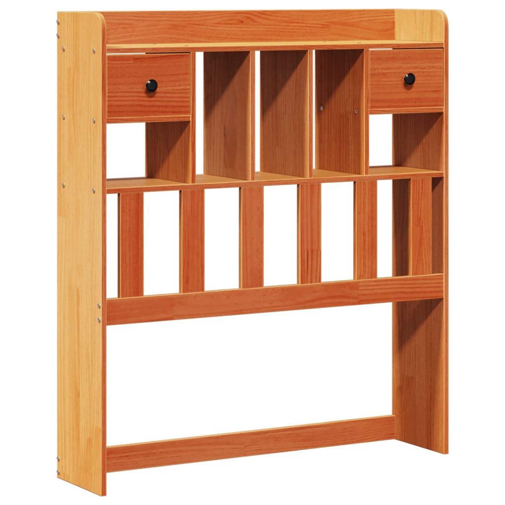 Bookcase Bed without Mattress Wax Brown 100x200cm Solid Wood Pine