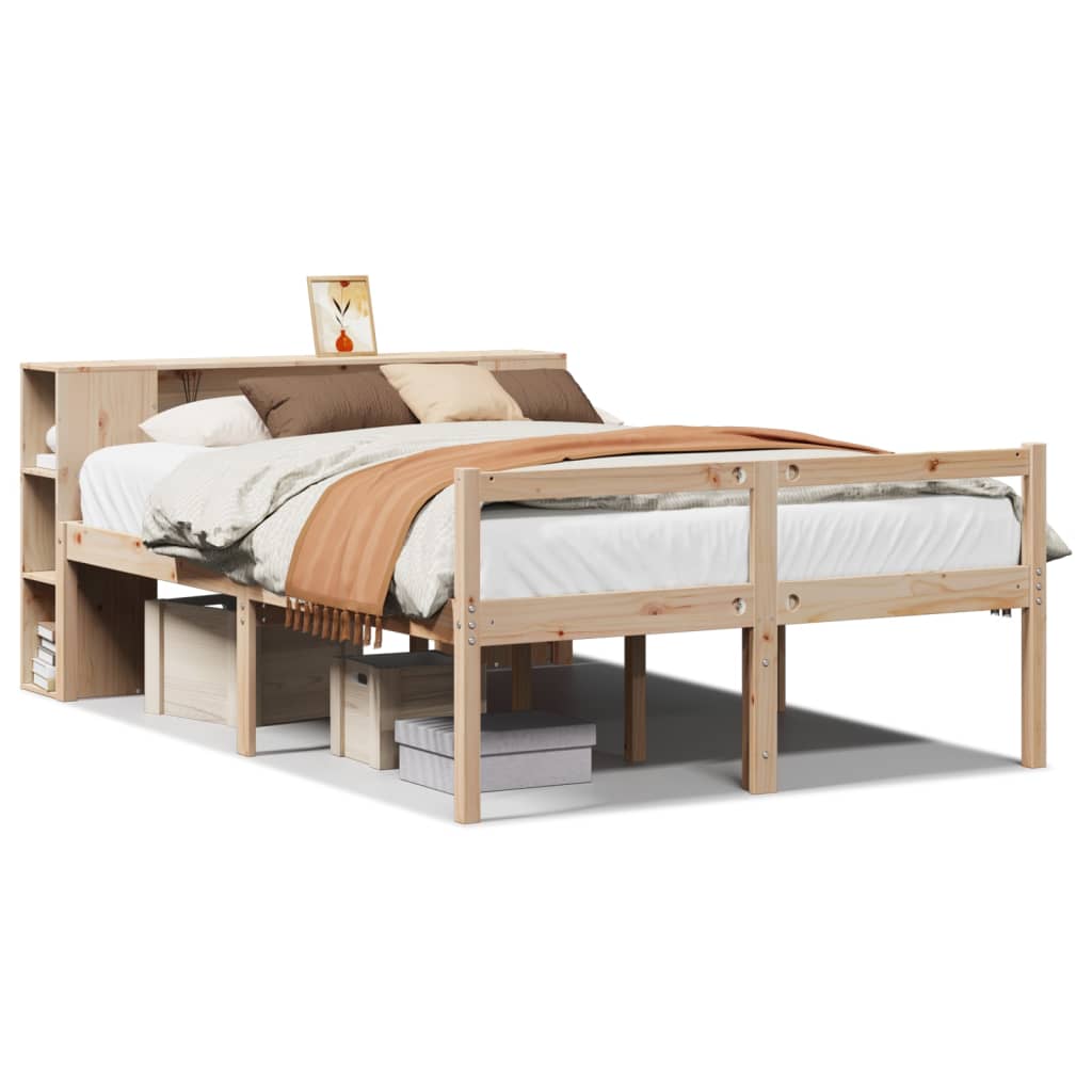 Bookcase Bed without Mattress 120x190 cm Small Double Solid Wood Pine