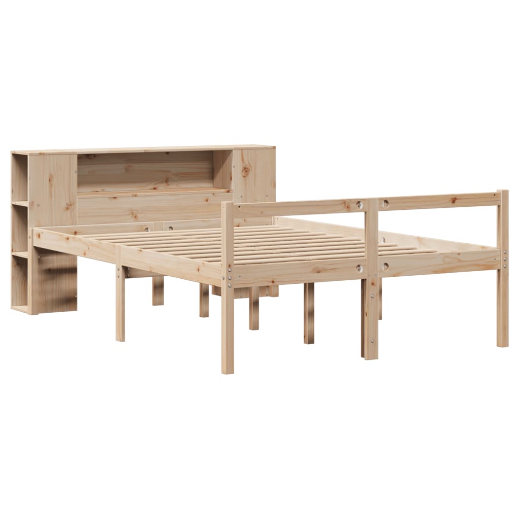Bookcase Bed without Mattress 120x190 cm Small Double Solid Wood Pine