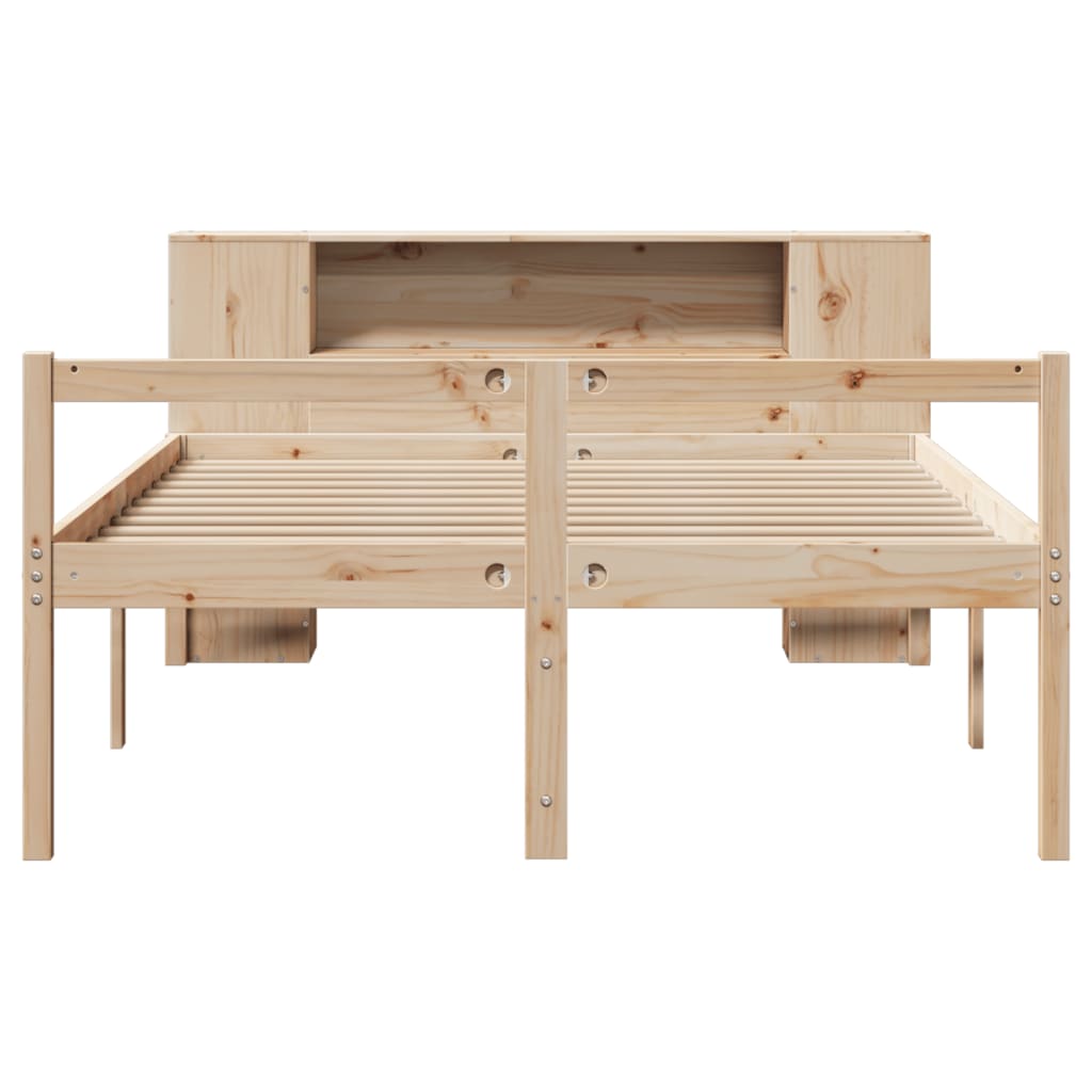 Bookcase Bed without Mattress 120x190 cm Small Double Solid Wood Pine